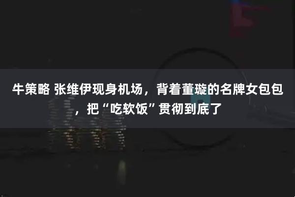 牛策略 张维伊现身机场，背着董璇的名牌女包包，把“吃软饭”贯彻到底了