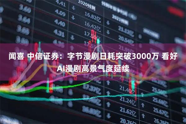 闻喜 中信证券：字节漫剧日耗突破3000万 看好AI漫剧高景气度延续